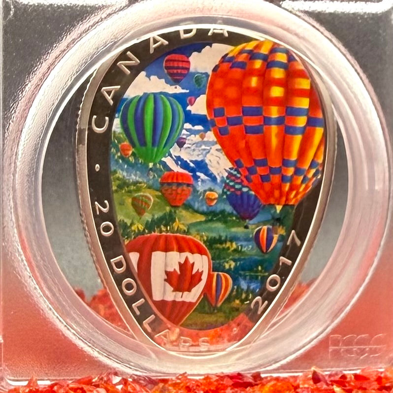 2017 $20 Canada Silver Dollar PCGS PR70DCAM Hot Air Balloons Colorized (1 of 2)