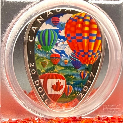 2017 $20 Canada Silver Dollar PCGS PR70DCAM Hot Air Balloons Colorized (1 of 2)