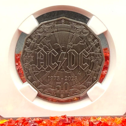 2023 S50C Australia Silver Dollar NGC MS70 AC/DC 50th Anniversary Antique Finish (1 of 21)
