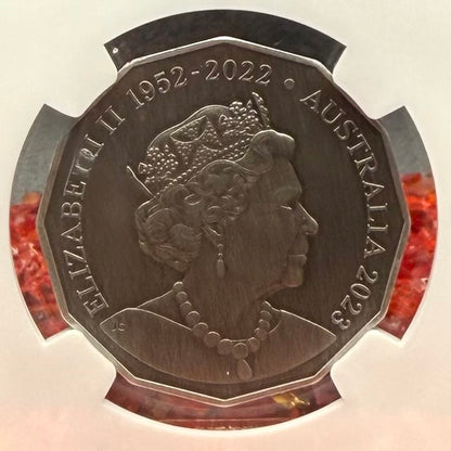 2023 S50C Australia Silver Dollar NGC MS70 AC/DC 50th Anniversary Antique Finish (1 of 21)