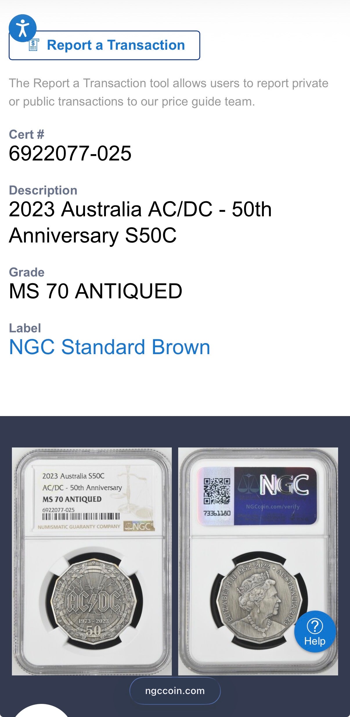 2023 S50C Australia Silver Dollar NGC MS70 AC/DC 50th Anniversary Antique Finish (1 of 21)