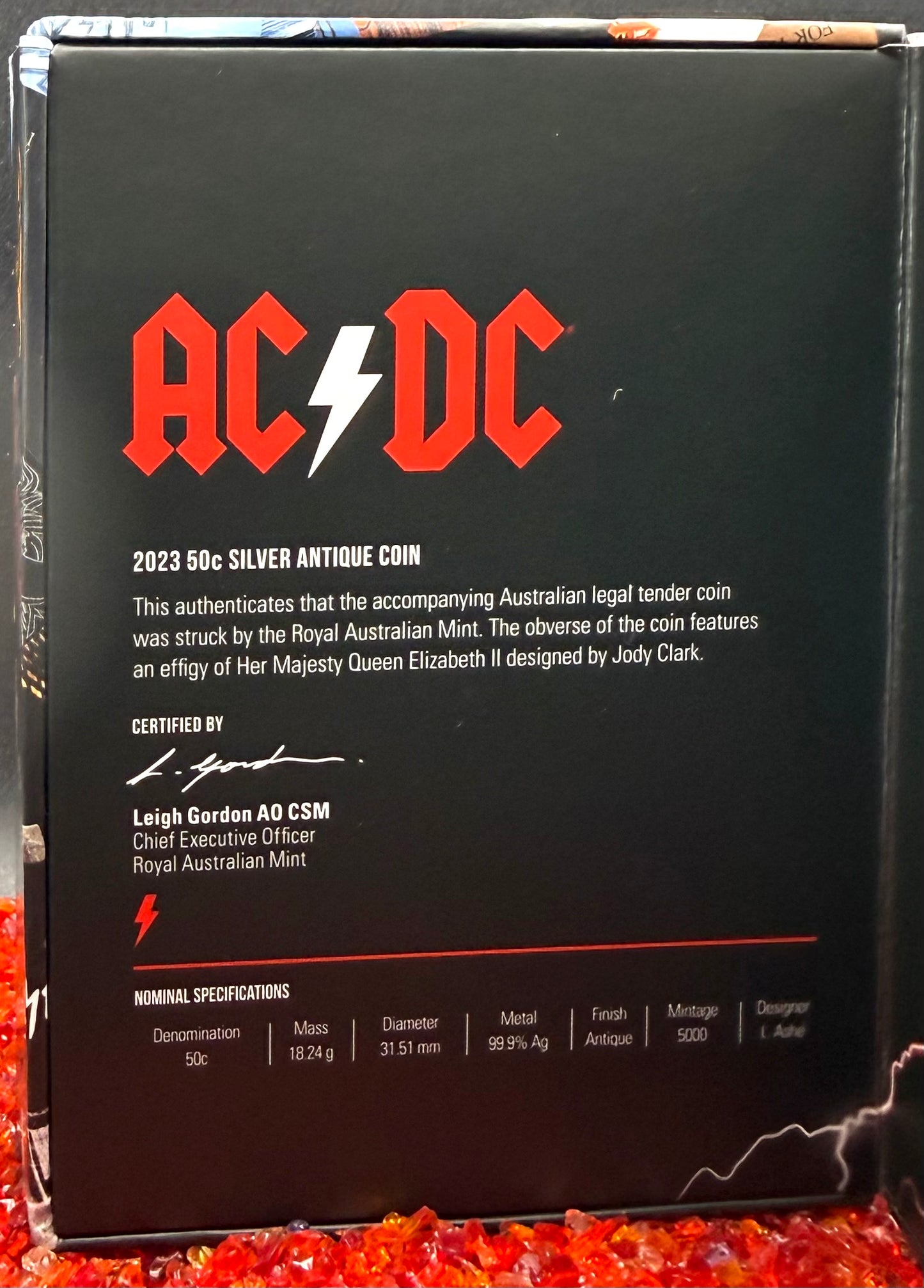 2023 S50C Australia Silver Dollar NGC MS70 AC/DC 50th Anniversary Antique Finish (1 of 21)