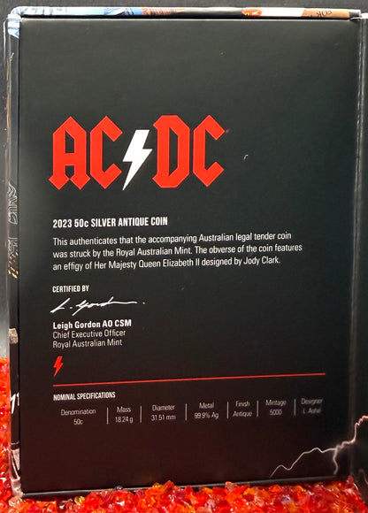 2023 S50C Australia Silver Dollar NGC MS70 AC/DC 50th Anniversary Antique Finish (1 of 21)