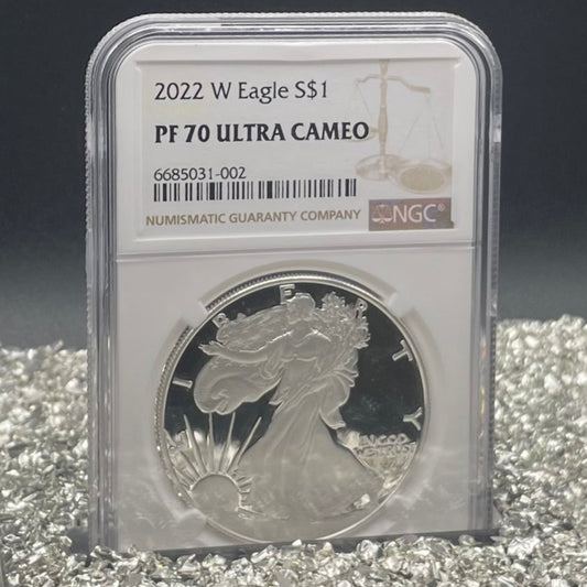 Proof 2022 (W) $1 American Silver Eagle NGC PF70 Modern Brown Label (1 of 5,895)