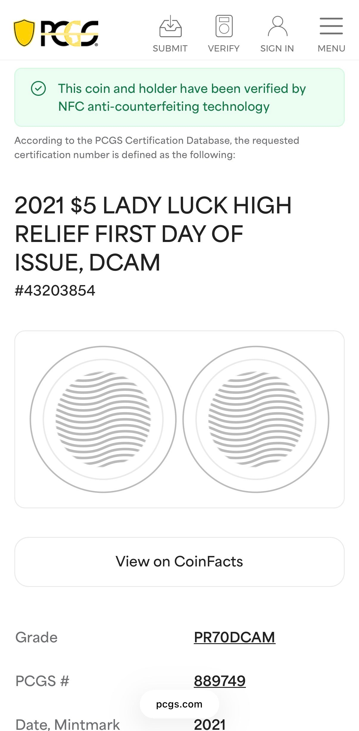 2021 1 oz Palau Silver Dollar $5 PCGS FDOI PR70DCAM Lady Bug Lady Luck High Relief Colorized (1 of 173)