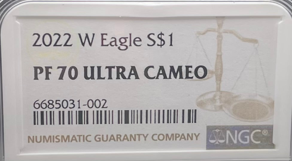 Proof 2022 (W) $1 American Silver Eagle NGC PF70 Modern Brown Label (1 of 5,895)