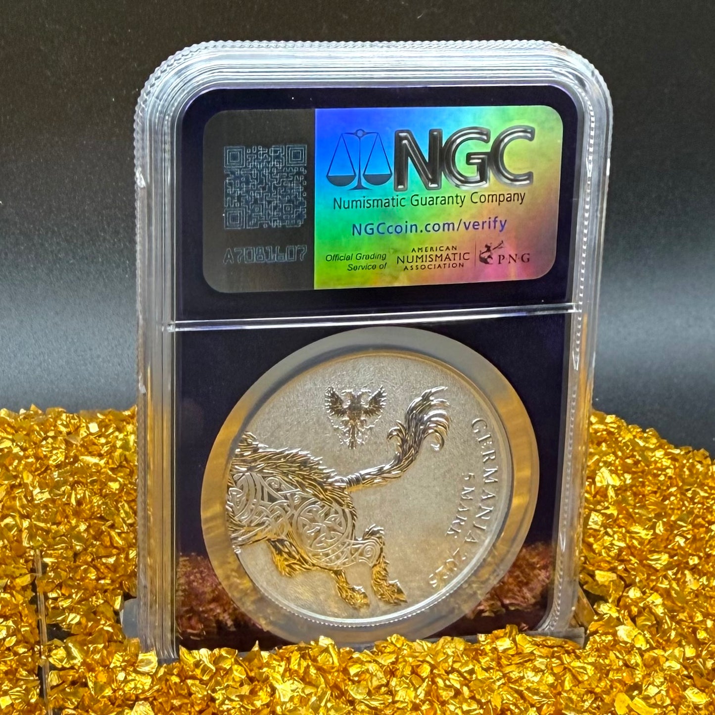 2025 1 oz .9999 Silver Private Issue NGC MS70 Germania Gullinbursti Purple Holder Mint!