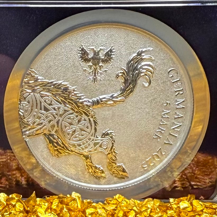 2025 1 oz .9999 Silver Private Issue NGC MS70 Germania Gullinbursti Purple Holder Mint!