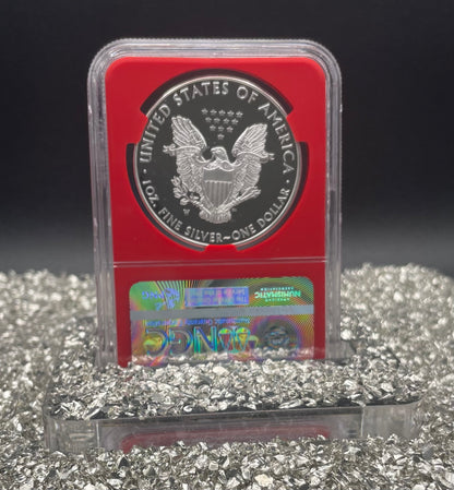 Proof 2016 (W) $1 American Silver Eagle NGC PF70 Christmas Tree (Lettered Edge) 30th Anniversary Label Red Core