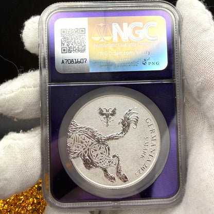 2025 1 oz .9999 Silver Private Issue NGC MS70 Germania Gullinbursti Purple Holder Mint!
