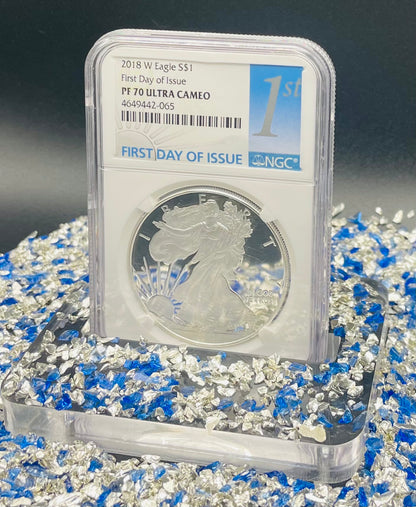 Proof 2018 (W) $1 American Silver Eagle NGC PF70 First Day of Issue (1 of 4,262)