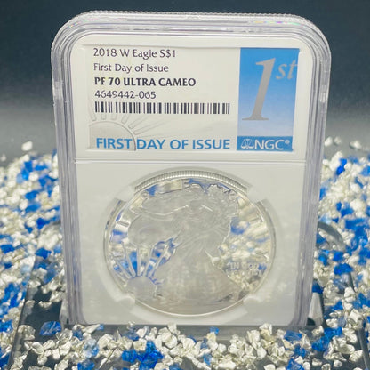 Proof 2018 (W) $1 American Silver Eagle NGC PF70 First Day of Issue (1 of 4,262)