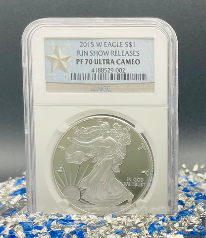 Proof 2015 (W) $1 American Silver Eagle NGC PF70 Fun Show Releases West Point Silver Star Label Mint Condition (1 of 4,365)
