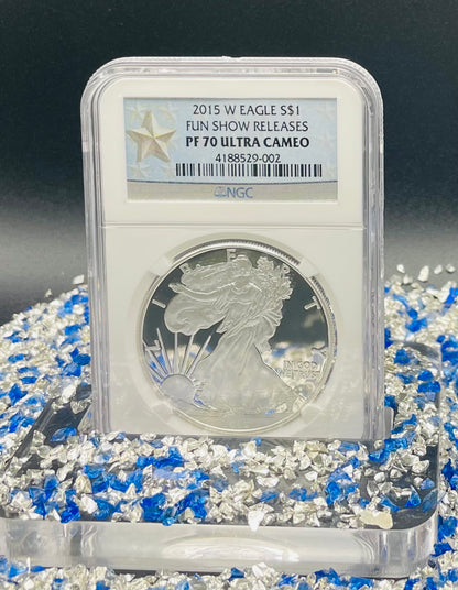 Proof 2015 (W) $1 American Silver Eagle NGC PF70 Fun Show Releases West Point Silver Star Label Mint Condition (1 of 4,365)