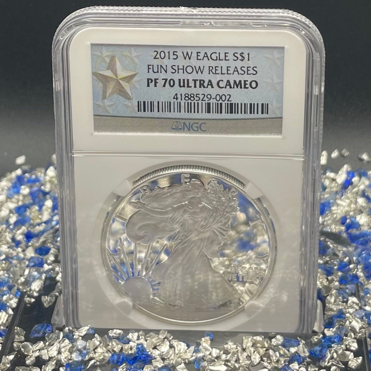 Proof 2015 (W) $1 American Silver Eagle NGC PF70 Fun Show Releases West Point Silver Star Label Mint Condition (1 of 4,365)