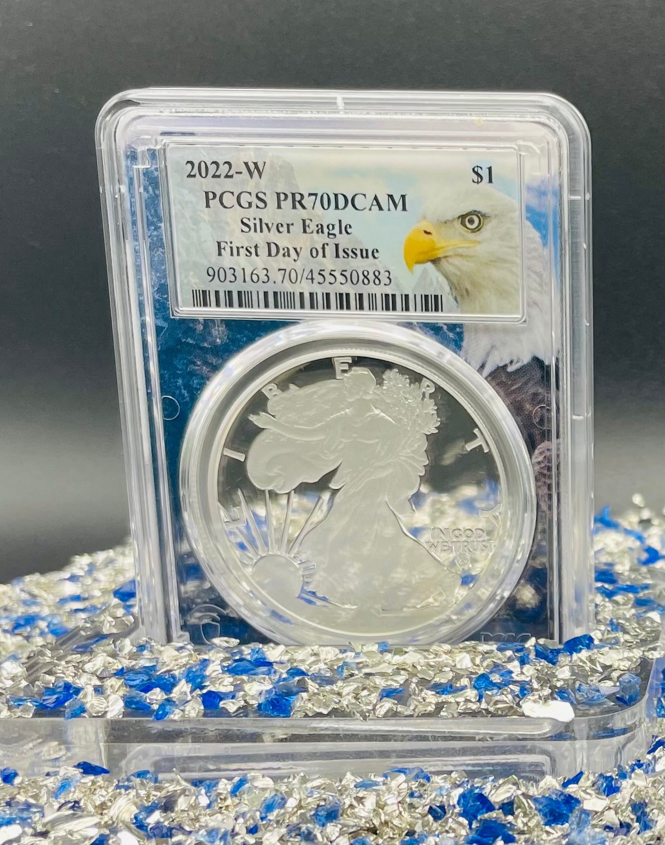 Proof 2022 (W) $1 American Silver Eagle PCGS PR70DCAM FDOI Rare American Eagle Holder (1 of 191)