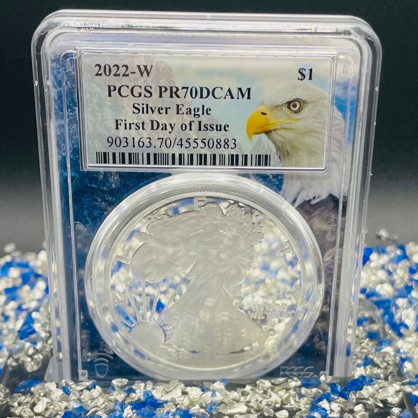 Proof 2022 (W) $1 American Silver Eagle PCGS PR70DCAM FDOI Rare American Eagle Holder (1 of 191)