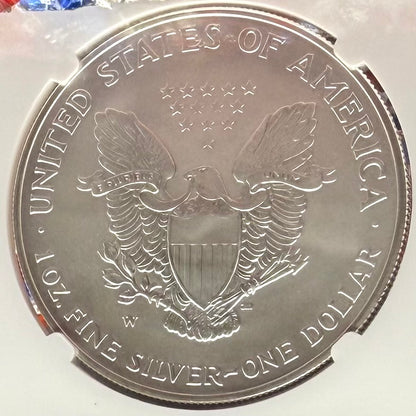 2007 Burnished $1 American Silver Eagle NGC MS70 Mike Castle Signed Label 1 of 544 Mint