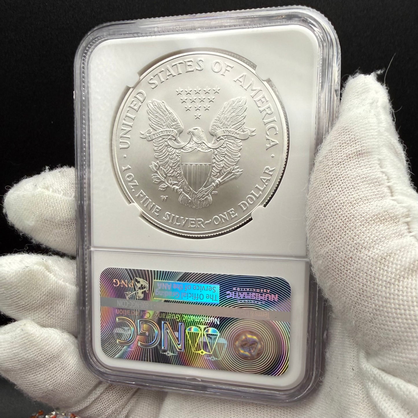 2007 Burnished $1 American Silver Eagle NGC MS70 Mike Castle Signed Label 1 of 544 Mint