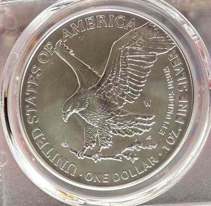 Burnished 2022 (W) $1 American Silver Eagle PCGS SP70 Advanced Release American Flag Label Rare 1 of 453 Mint!