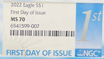 2016 $1 American Silver Eagle NGC MS70 First Day of Issue Eagle Holder Mint Condition (1 of 27,272)