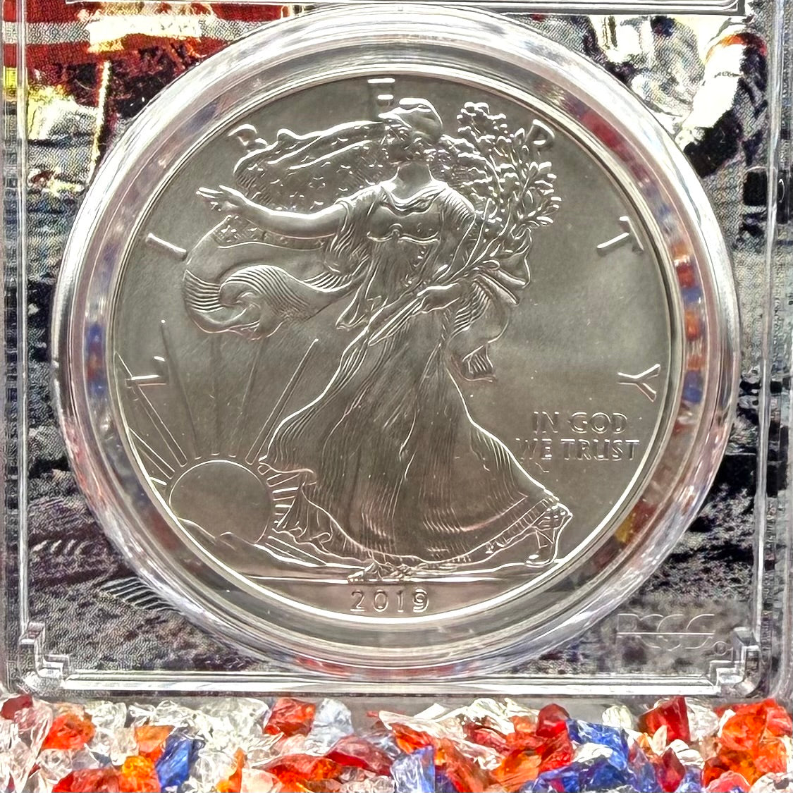 2019 $1 American Silver Eagle PCGS MS70 FDOI Apollo Holder Mint Condition