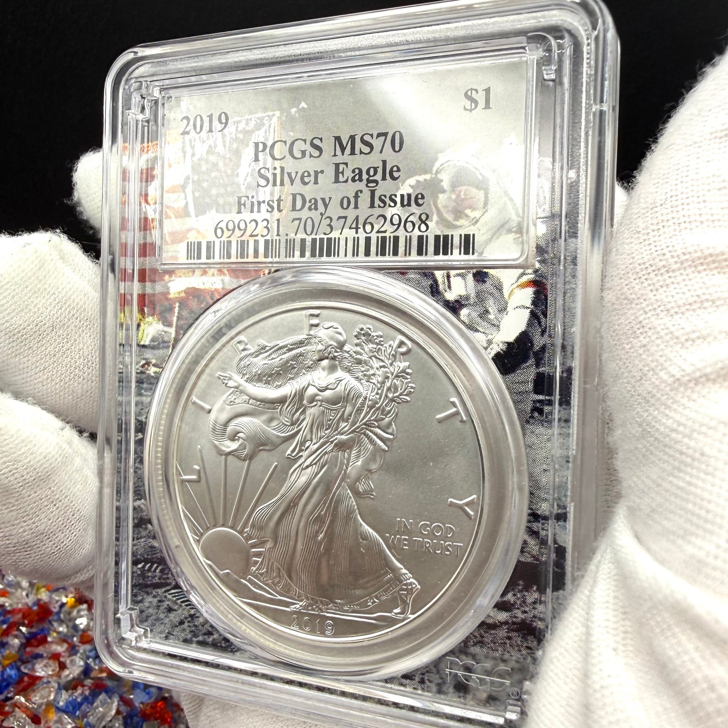 2019 $1 American Silver Eagle PCGS MS70 FDOI Apollo Holder Mint Condition