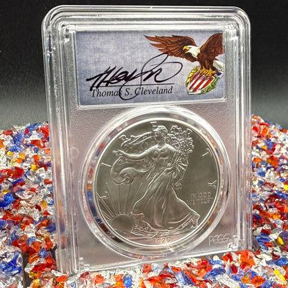 2020 $1 American Silver Eagle PCGS MS70 FDOI Thomas Cleveland Signed Rare 1 of 25 Mint