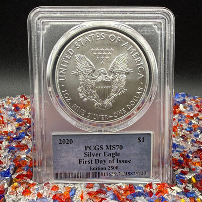 2020 $1 American Silver Eagle PCGS MS70 FDOI Thomas Cleveland Signed Rare 1 of 25 Mint