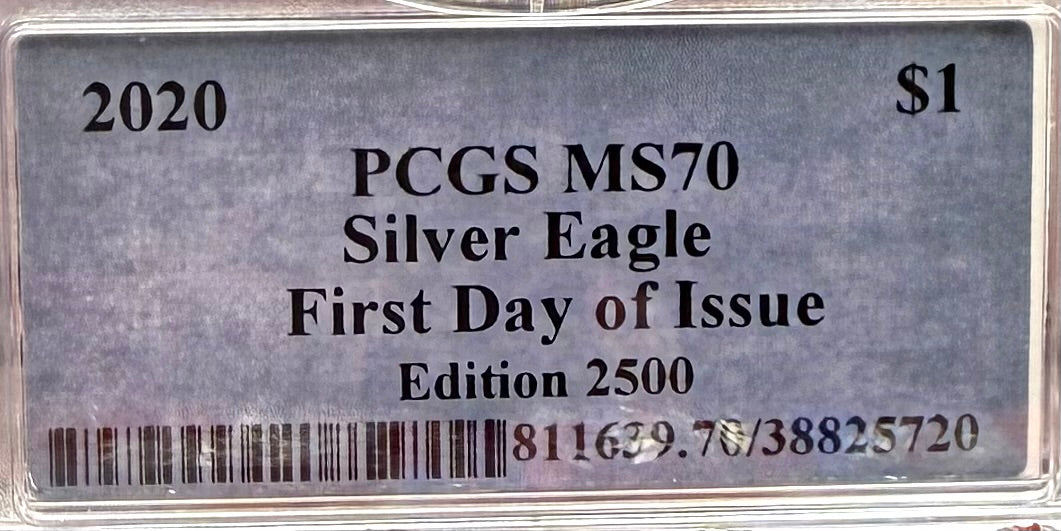 2020 $1 American Silver Eagle PCGS MS70 FDOI Thomas Cleveland Signed Rare 1 of 25 Mint