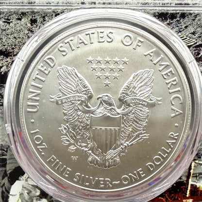 Burnished 2019 (W) $1 American Silver Eagle PCGS SP70 FDOI Apollo Label - Rare 1 of 137 Mint!