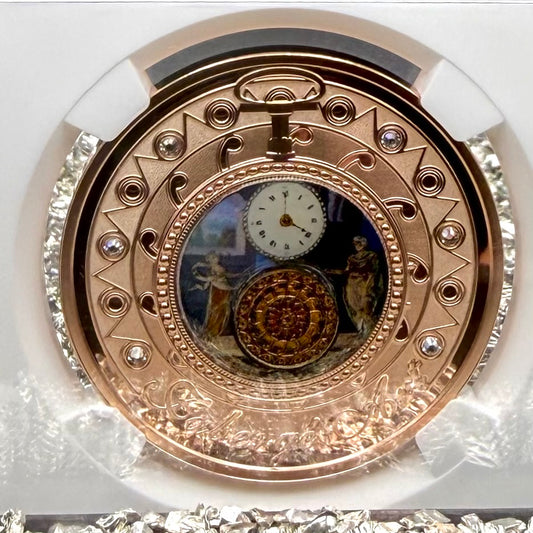 2023 Niue Silver Dollar $1 NGC PF70UC Faberge Art Pocket Watch 24-Karat Gold Proof Finish Mint (Rare 1 of 13)