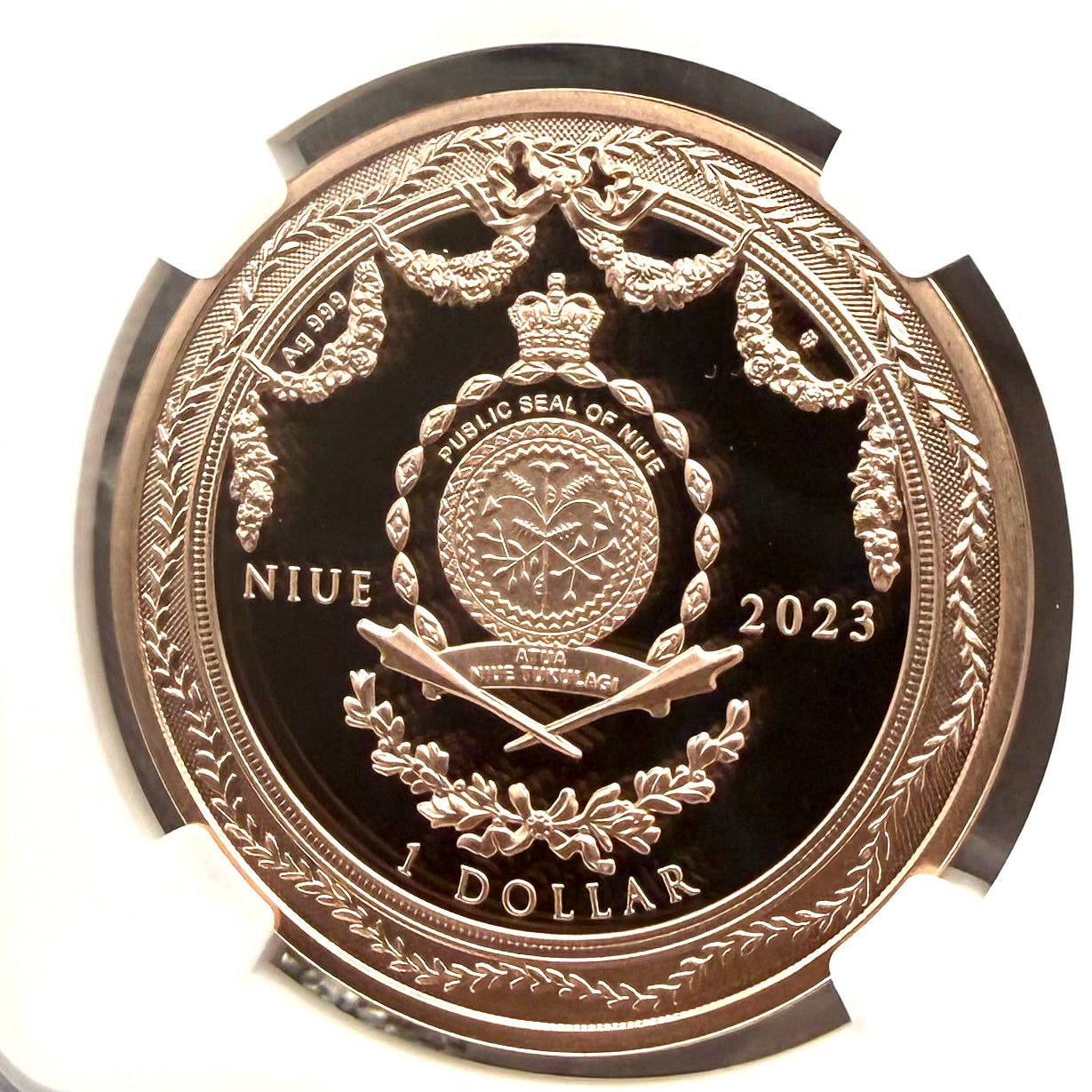 2023 Niue Silver Dollar $1 NGC PF70UC Faberge Art Pocket Watch 24-Karat Gold Proof Finish Mint (Rare 1 of 13)
