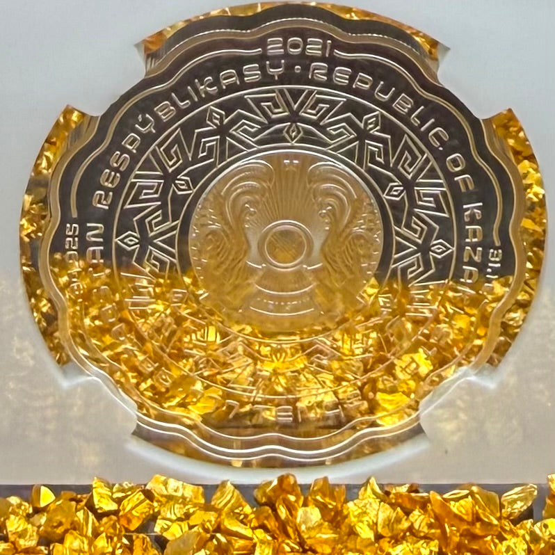 2021 Kazakhstan Silver Tenge Coin 777 NGC PF70UC 'Omir Shejiresi' (Tree of Life) Gold Gilt (1 of 1) Mint