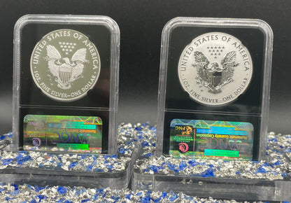 Reverse Proof & Enhanced Finish (2 Coin Set) 2013 (W) $1 American Silver Eagle NGC PF69 Black Core Holder West Point Silver Star Label