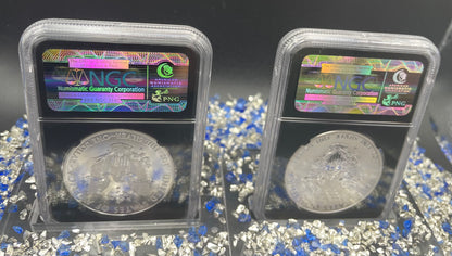 Reverse Proof & Enhanced Finish (2 Coin Set) 2013 (W) $1 American Silver Eagle NGC PF69 Black Core Holder West Point Silver Star Label