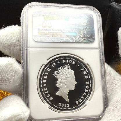 2012 Proof Niue Silver Dollar $2 NGC PF70UC Feng Shui - KOI Colorized (1 of 84) Mint