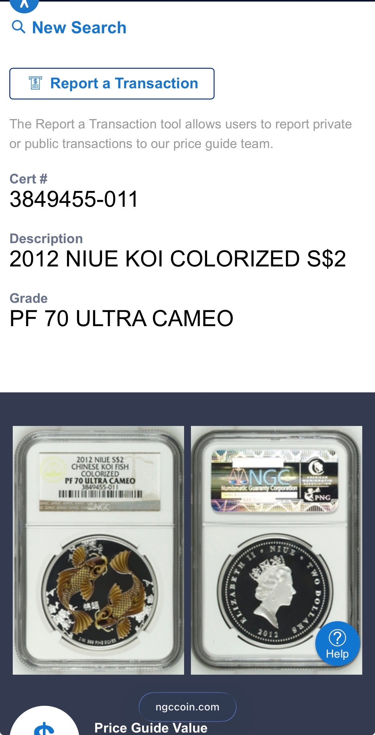 2012 Proof Niue Silver Dollar $2 NGC PF70UC Feng Shui - KOI Colorized (1 of 84) Mint