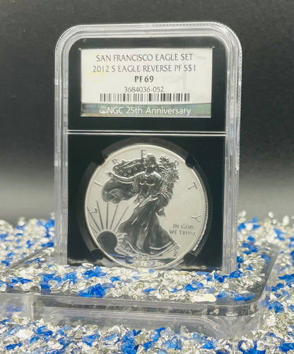 Reverse Proof 2012 (S) $1 American Silver Eagle NGC PF69 Black Core Holder Mint Condition (1 of 11,780)