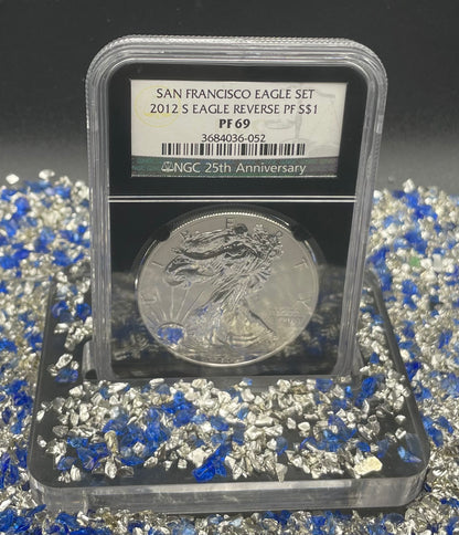 Reverse Proof 2012 (S) $1 American Silver Eagle NGC PF69 Black Core Holder Mint Condition (1 of 11,780)