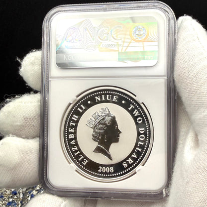 2008 Reverse Proof Niue Silver Dollar $2 NGC PF70UC Old Soviet Cars - Gaz M1 Emka Colorized (1 of 2) Mint