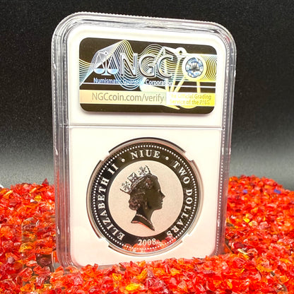 2008 Reverse Proof Niue Silver Dollar $2 NGC PF70UC Old Soviet Cars - Gaz M21 Volga Colorized (1 of 2) Mint