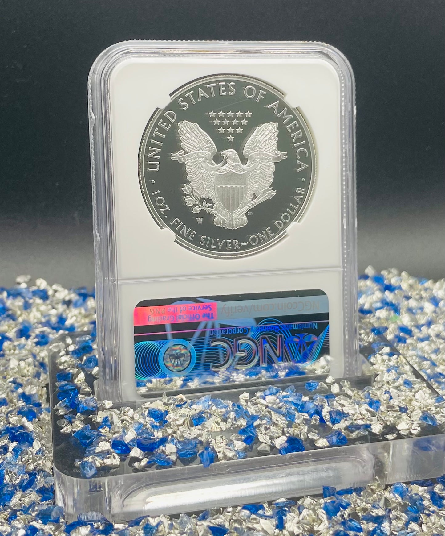 Proof 2019 (W) $1 American Silver Eagle NGC PF70 American Flag Label #487 (Rare Label)