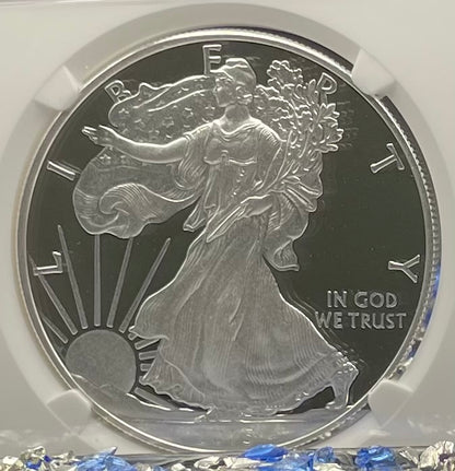 Proof 2015 (W) $1 American Silver Eagle NGC PF70 Early Releases Modern Blue Label Mint Condition (1 of 9,265)