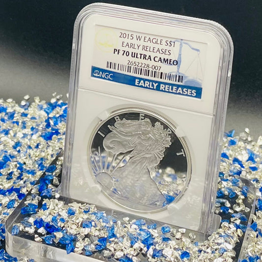 Proof 2015 (W) $1 American Silver Eagle NGC PF70 Early Releases Modern Blue Label Mint Condition (1 of 9,265)