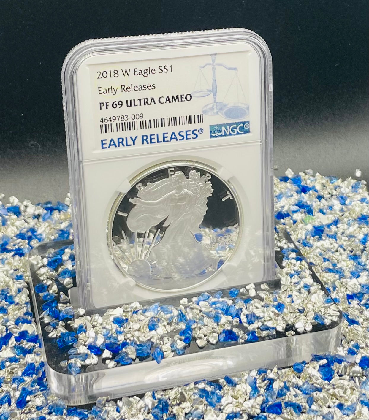 Proof 2018 (W) $1 American Silver Eagle NGC PF69 Early Releases Modern Blue Label Mint Condition (1 of 1,778)
