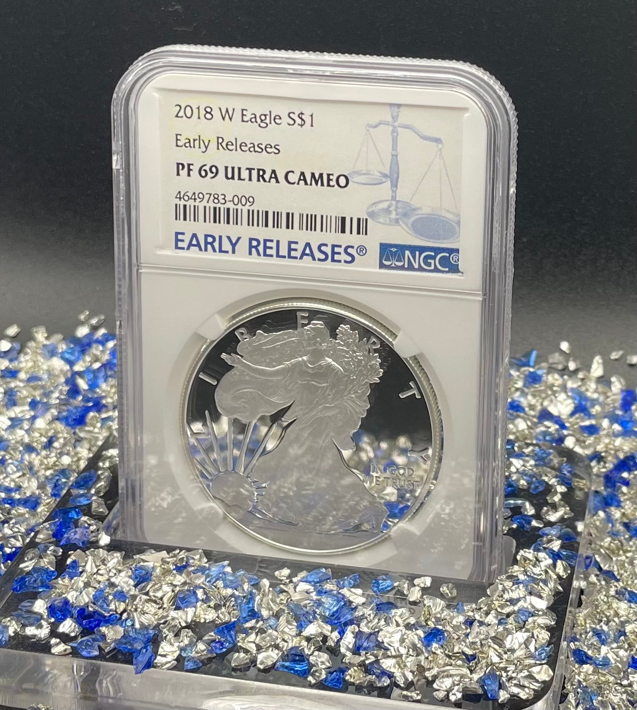 Proof 2018 (W) $1 American Silver Eagle NGC PF69 Early Releases Modern Blue Label Mint Condition (1 of 1,778)