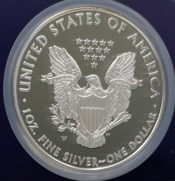 Proof 2008 (W) $1 American Silver Eagle NGC PF70 Trader Bea Private Issue Purple Foil Holder Rare