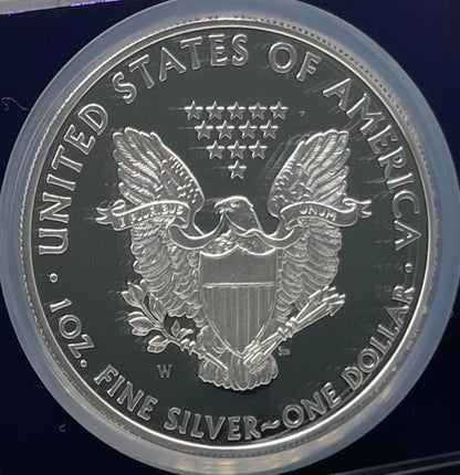 Proof 2011 (W) $1 American Silver Eagle NGC PF69 25th Anniversary Label Trader Bea Private Issue Purple Foil Holder Rare