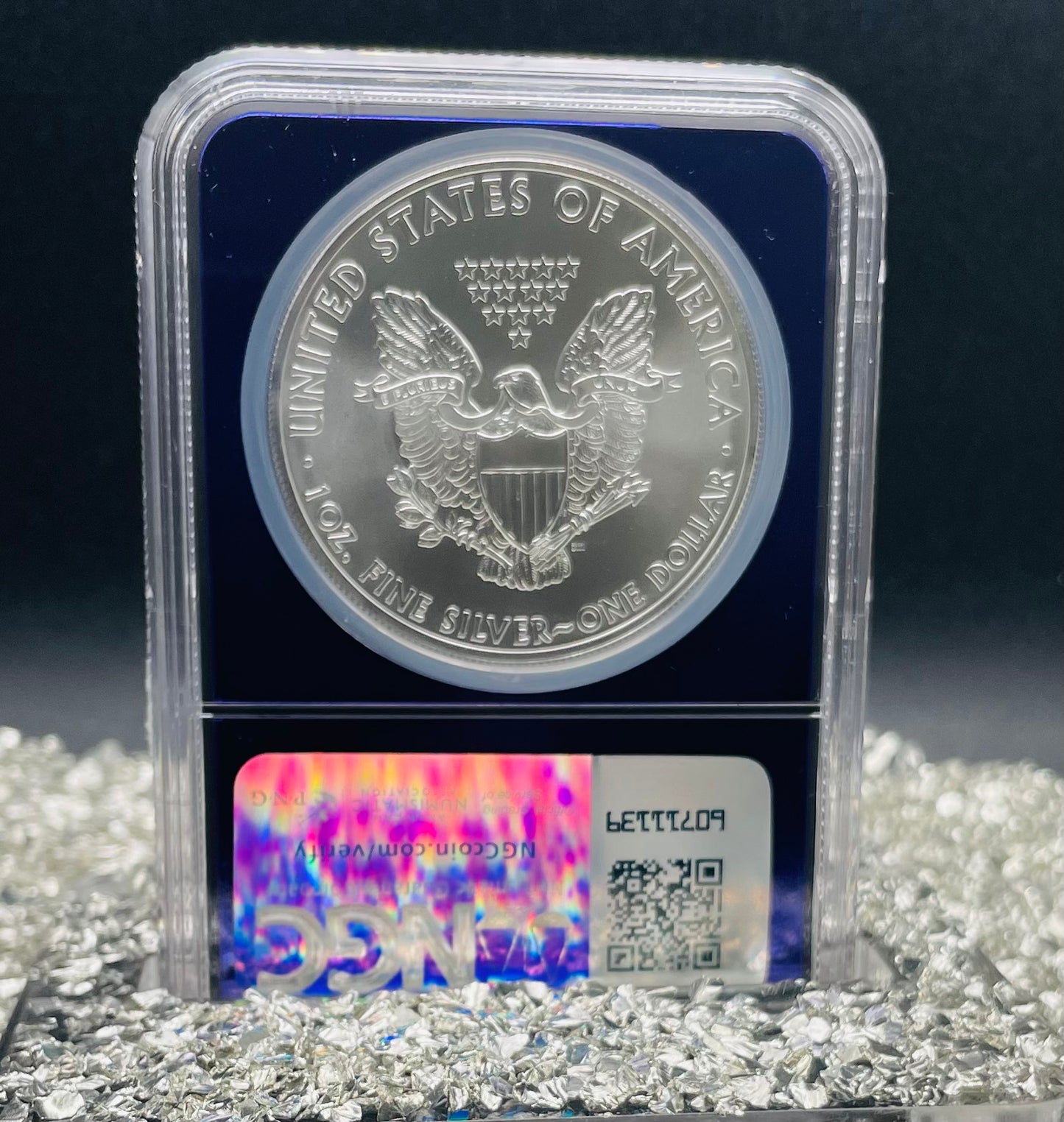 2015 $1 American Silver Eagle NGC MS70 Rare Purple Holder Trader Bea Private Issue